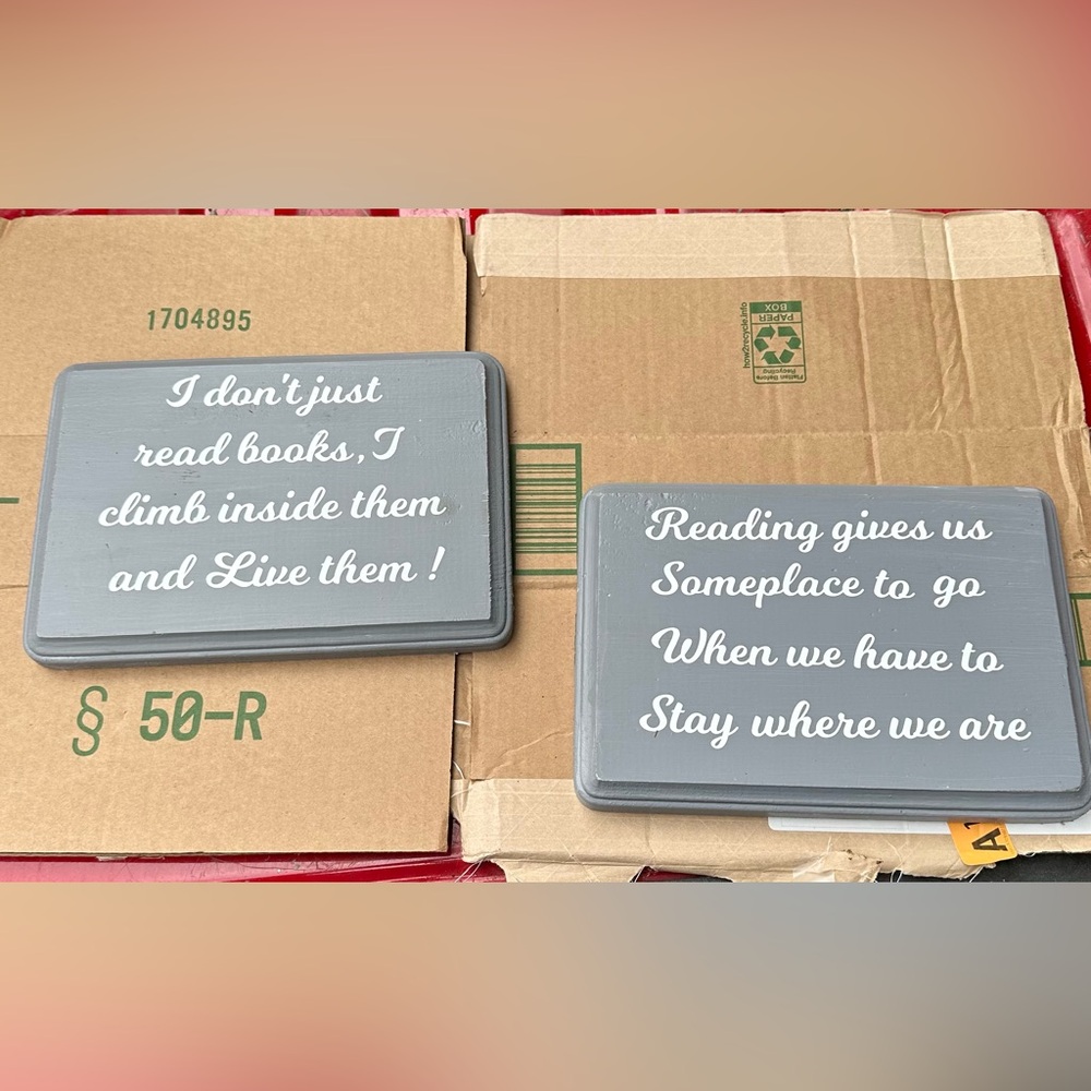 Reading Gray Quote Plaque